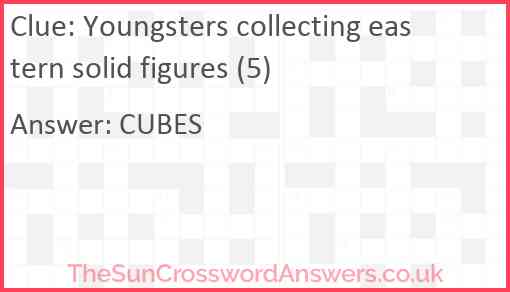 Youngsters collecting eastern solid figures (5) Answer