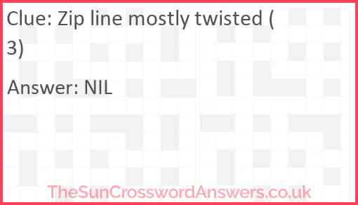 Zip line mostly twisted (3) Answer